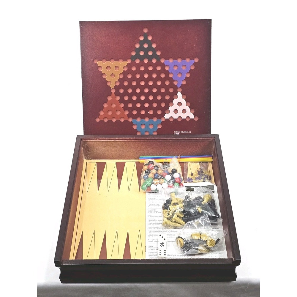 Cardinal‎ Games Traditions 11 Game Set Distinctive Wood Cabinet Board Games Fun
